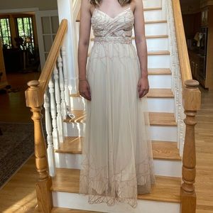 Adrianna Papell Champagne Tulle Dress